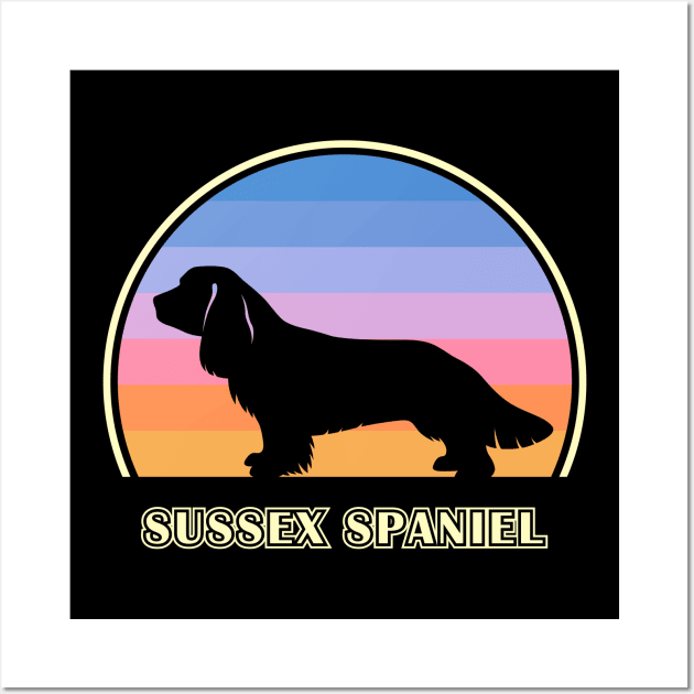 Sussex Spaniel Vintage Sunset Dog Wall Art by millersye